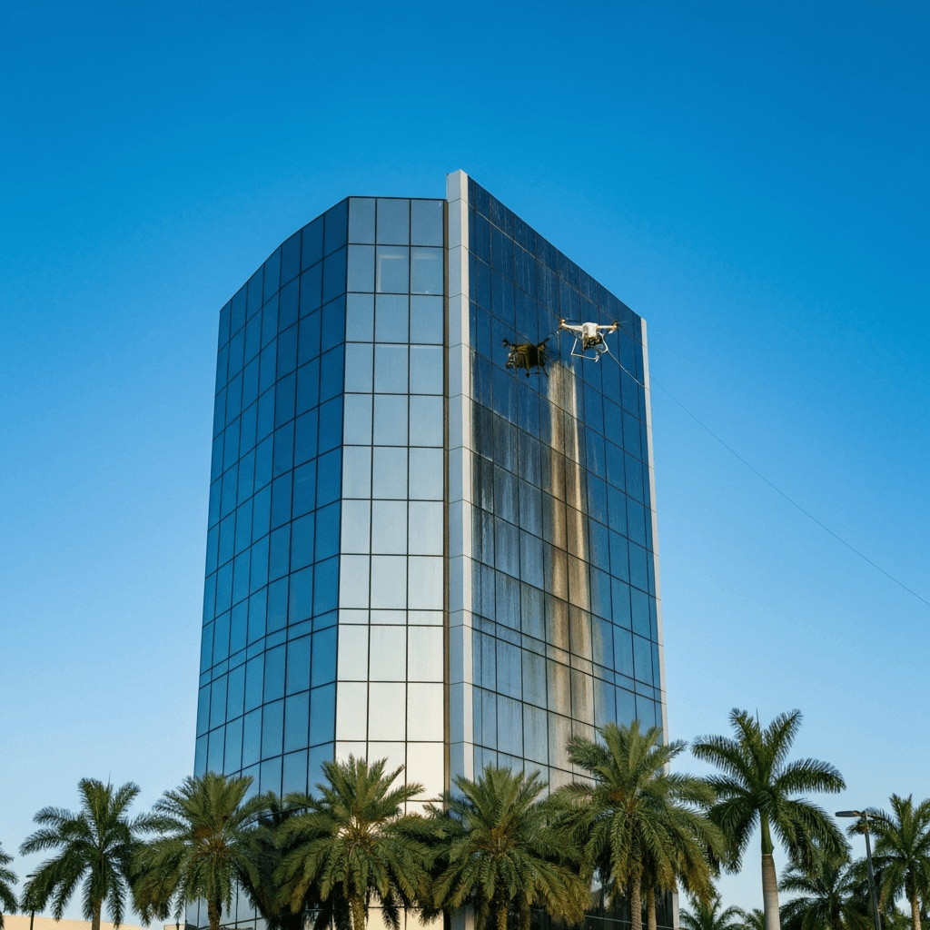 Drone-powered commercial window cleaning in South Florida